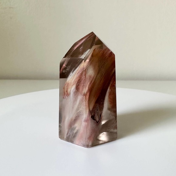 Fire Amphibole Quartz Tower Angel Phantom Point Crystal Natural High Quality - Picture 2 of 7